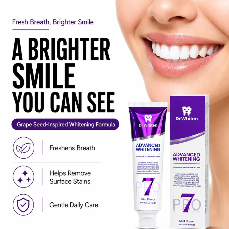 DrWhiten 7-Pro Purple Teeth Whitening Toothpaste