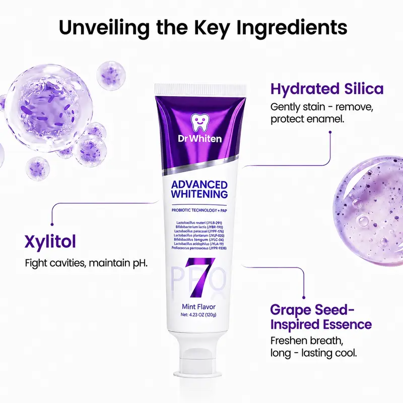 DrWhiten 7-Pro Purple Teeth Whitening Toothpaste